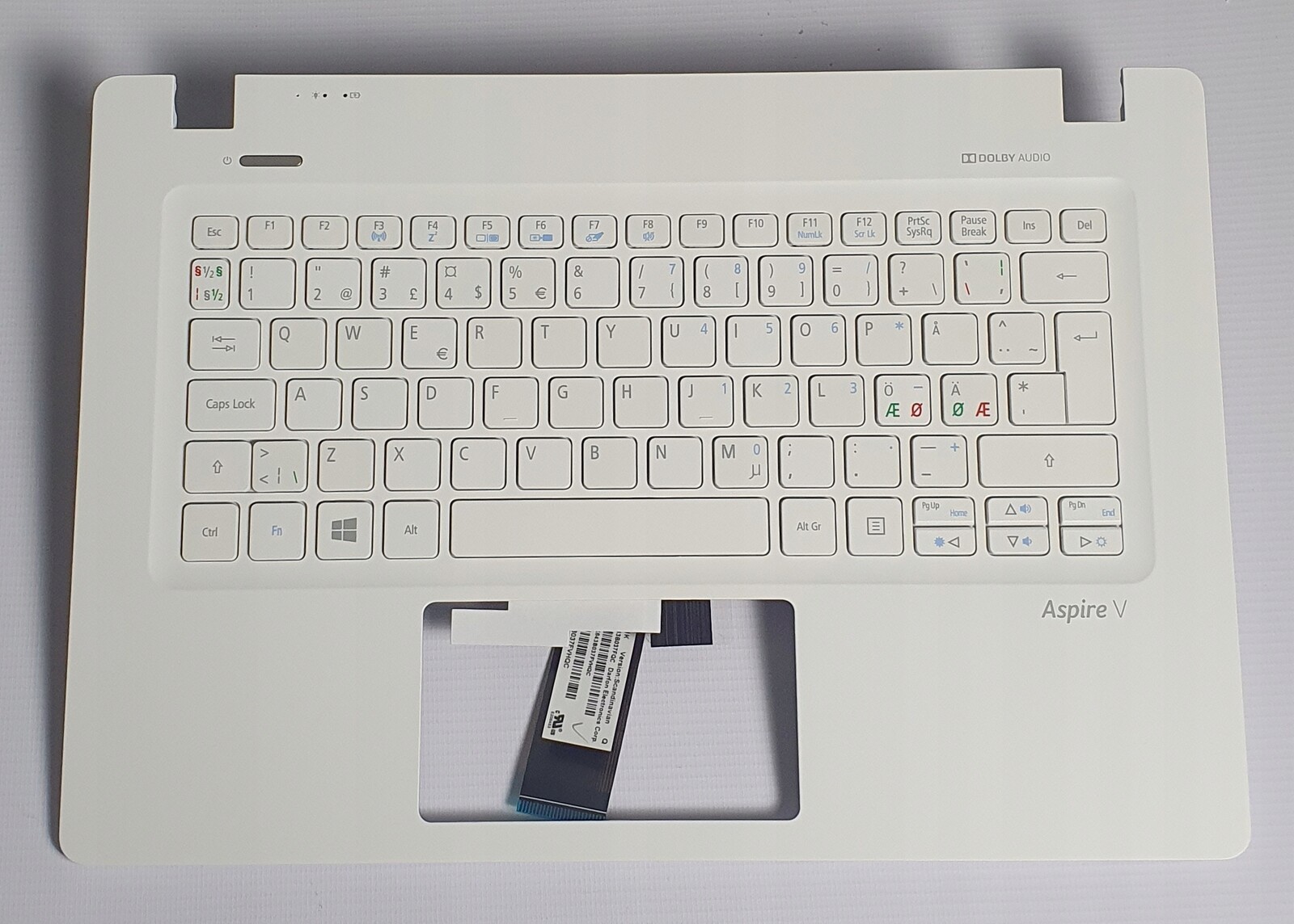 Klávesnice s krytem pro Acer Aspire V3-372 V3-372T bílá nordic touchpad