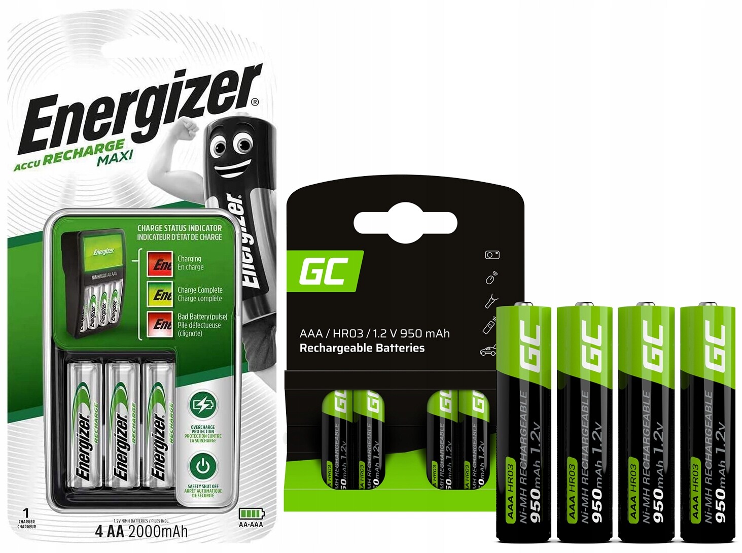 Nabíječka Baterií Aa R6 Aaa R3 4x R6 2000 4x R3 950 1,2V