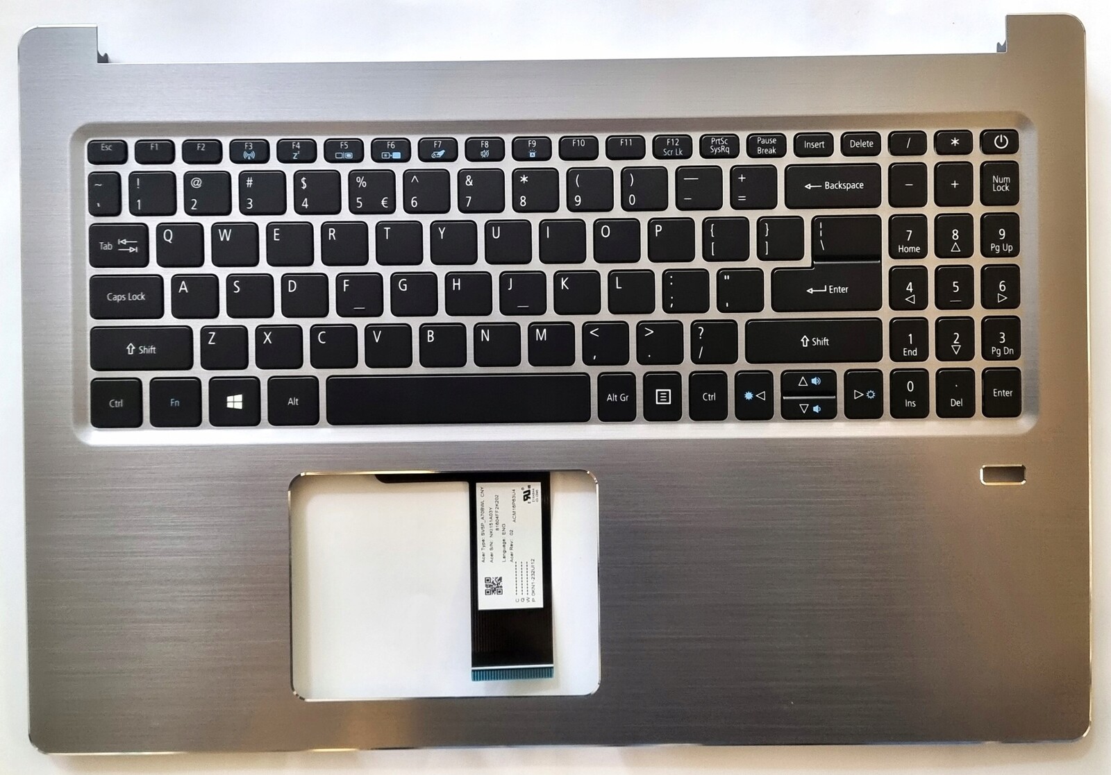 Klávesnice s palmrestovou klávesnicí pro Acer Swift SF315-51 Us/pl šedá s podsvětlením.