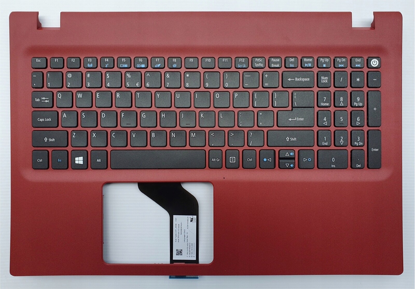 Klávesnice s krytem palmrest Acer Aspire E5-532 červená Us/pl