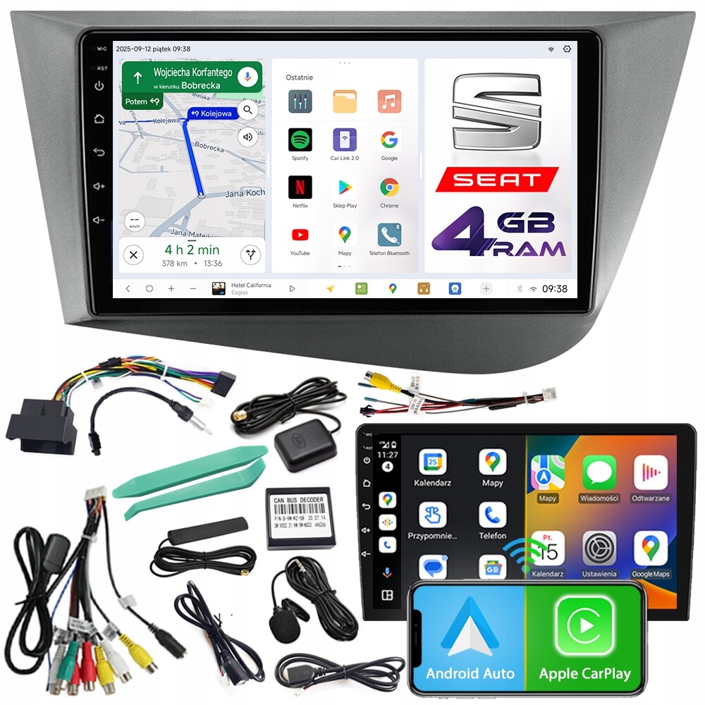 Autorádio Ncs D9 Seat Leon 2 II 2004-2012 Android 4GB Lte