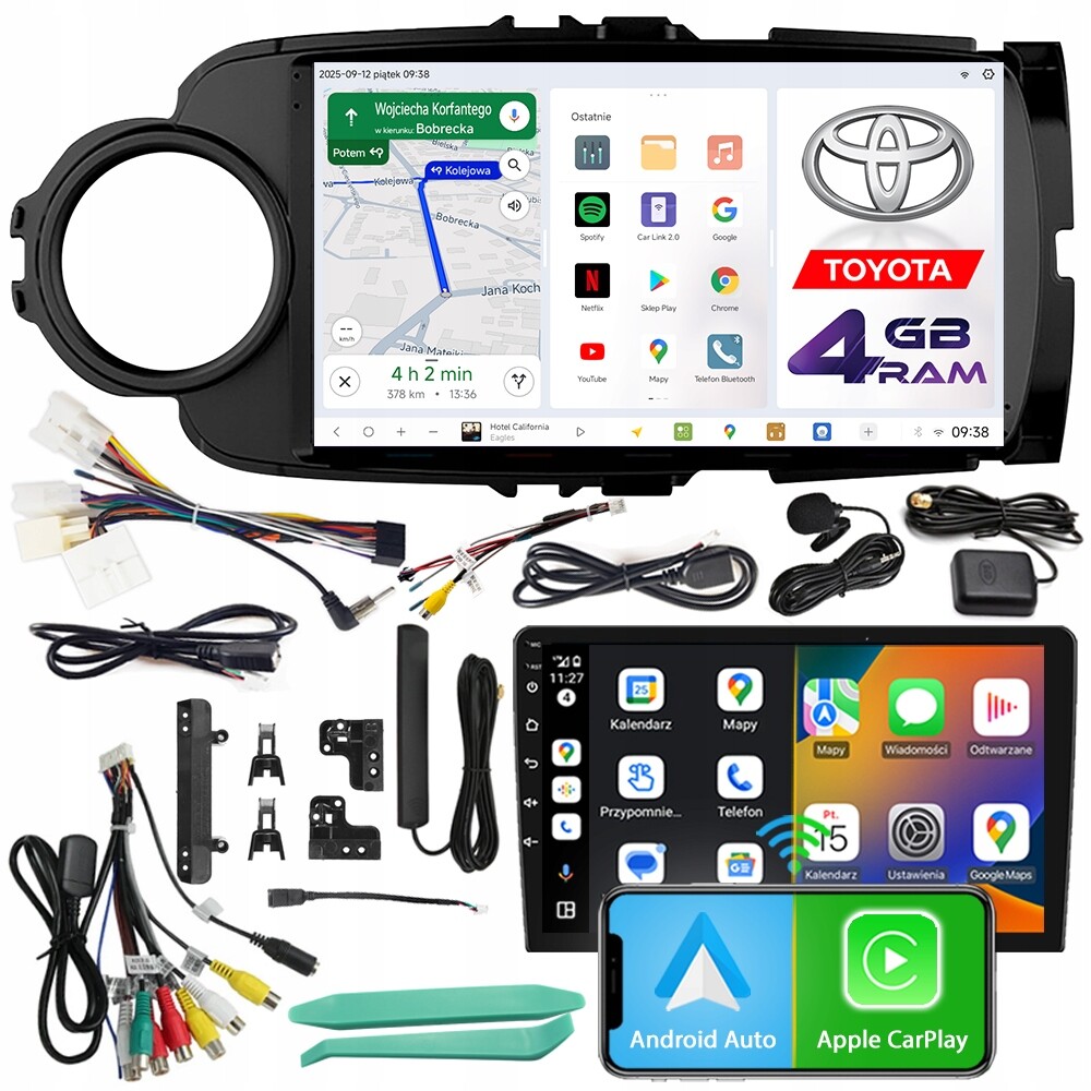 Autorádio Ncs ZQ9 Toyota Yaris 3 2011-2020 Black Android 4GB Lte