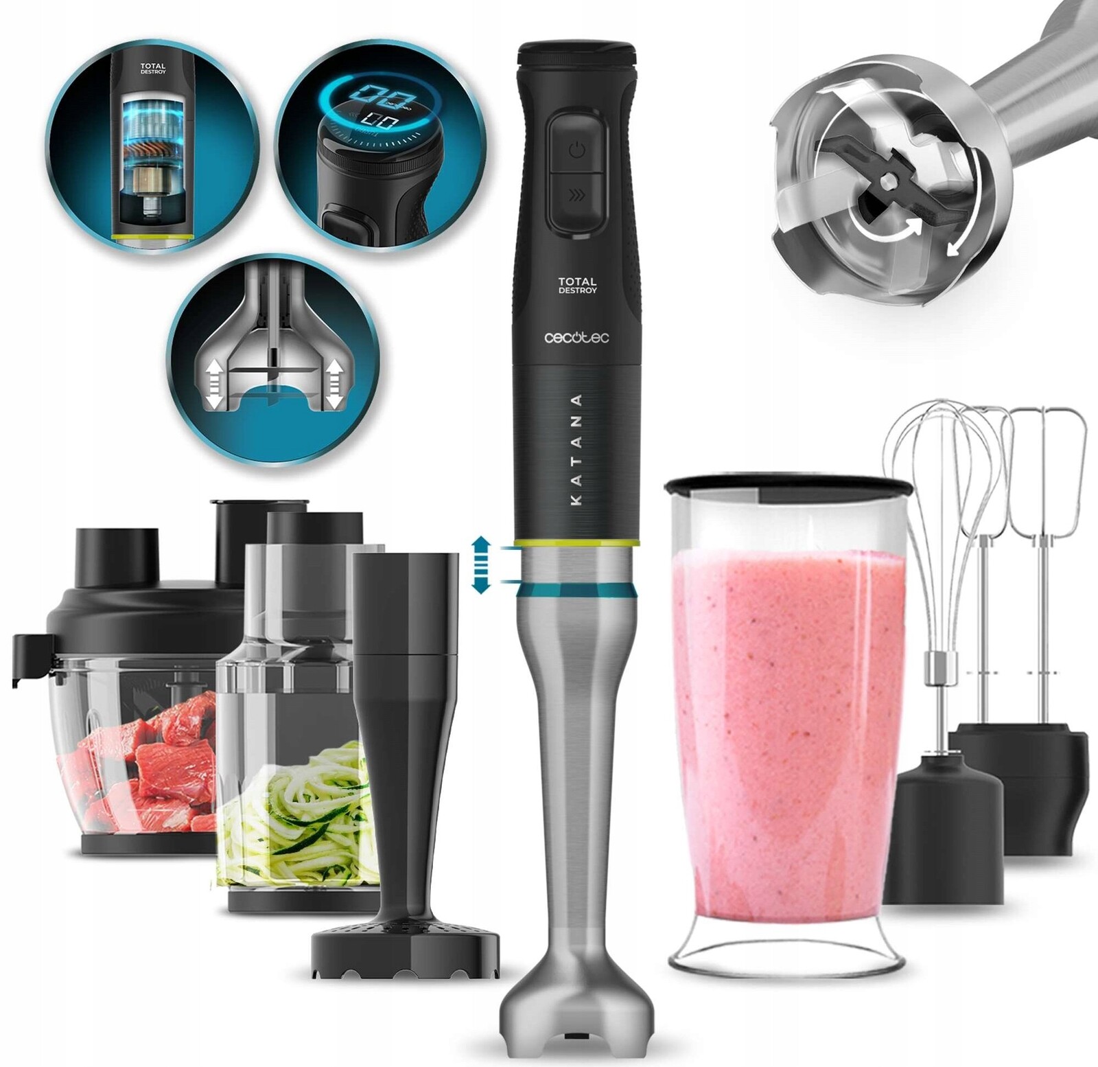 Cecotec Ruční mixér Katana 15 TotalDestroy Full B Screen 1500 W