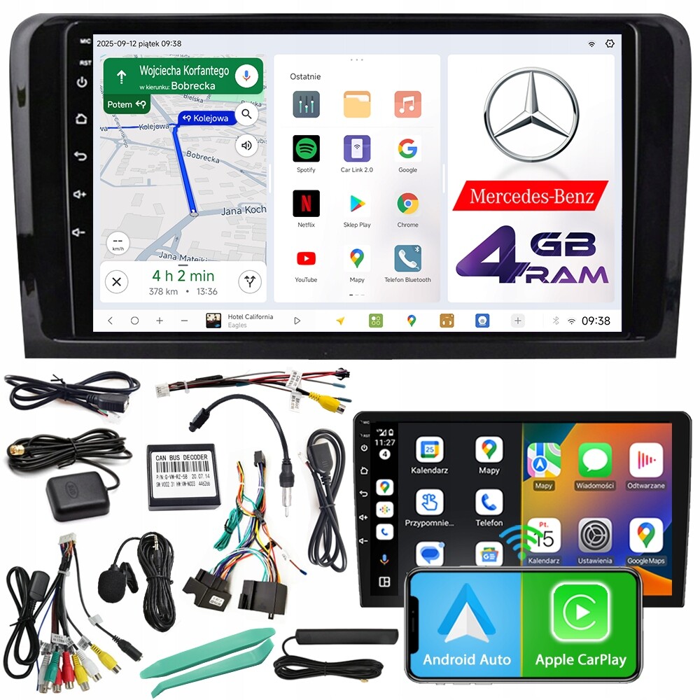 Autorádio Ncs D9 Mercedes-benz ML W164 2005-2011 Android 4GB Lte
