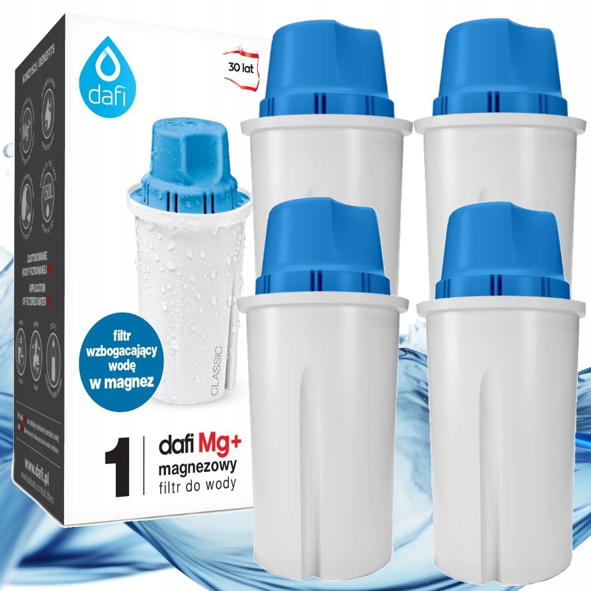 Sada 4 filtračních filtrů na vodu pro konvici Dafi Classic Mg+