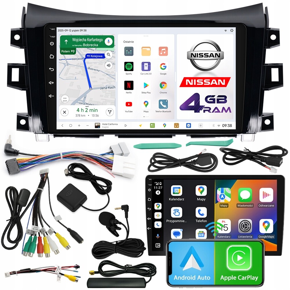 Autorádio Ncs D9 Nissan Navara IV 2015-2023 Android 4GB Lte