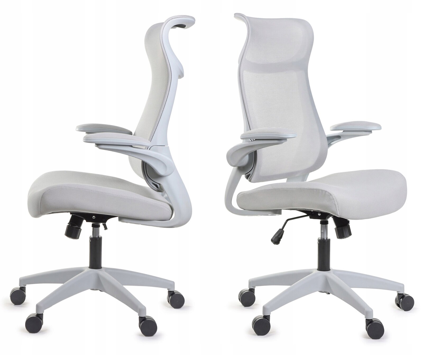 Ergonomické šedé kancelářské křeslo FHX011 s nastavitelnými područkami Bozp šedé