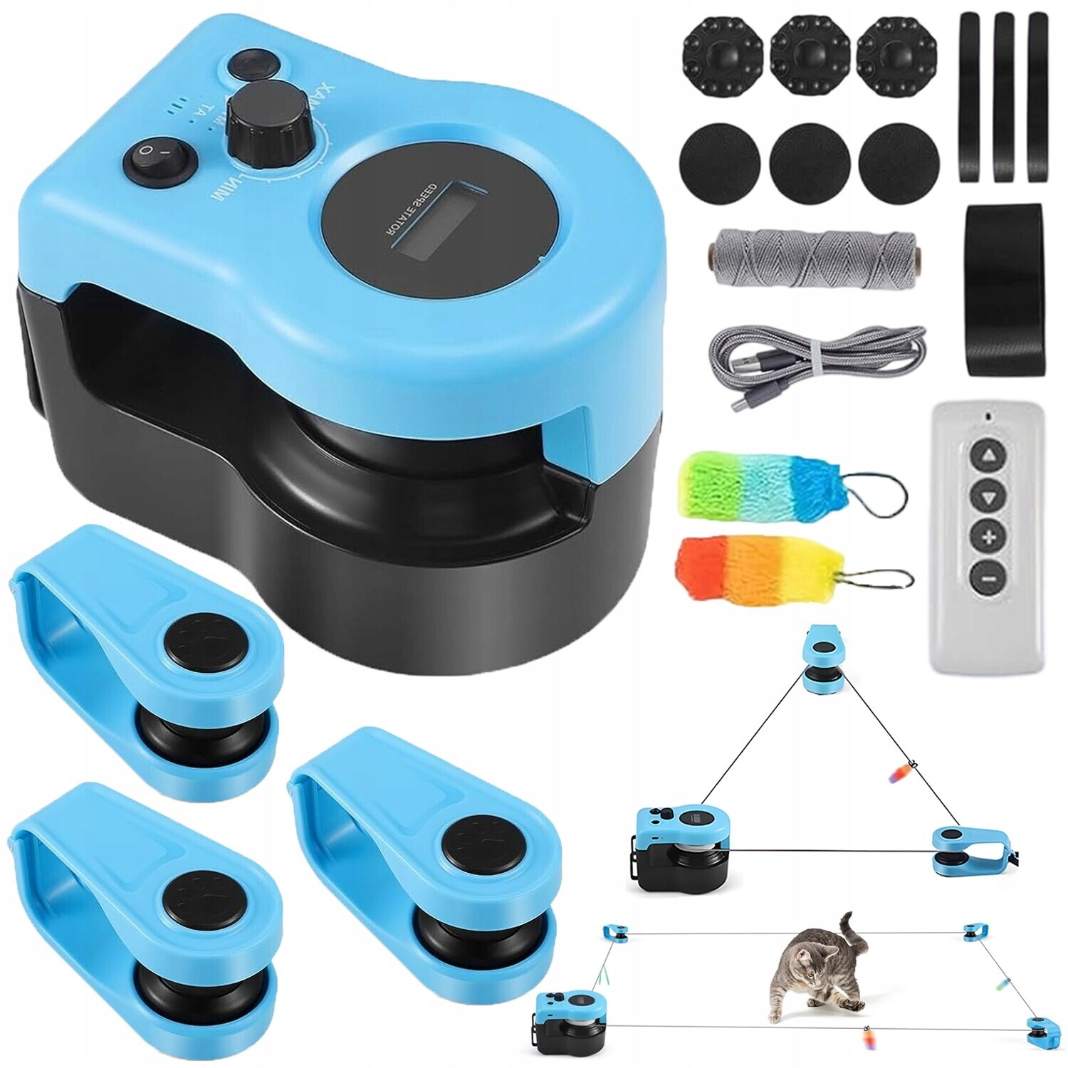 Hračka Pro Kočky S Automatickým/dálkovým Ovládáním A Regulovatelnou Rychlostí