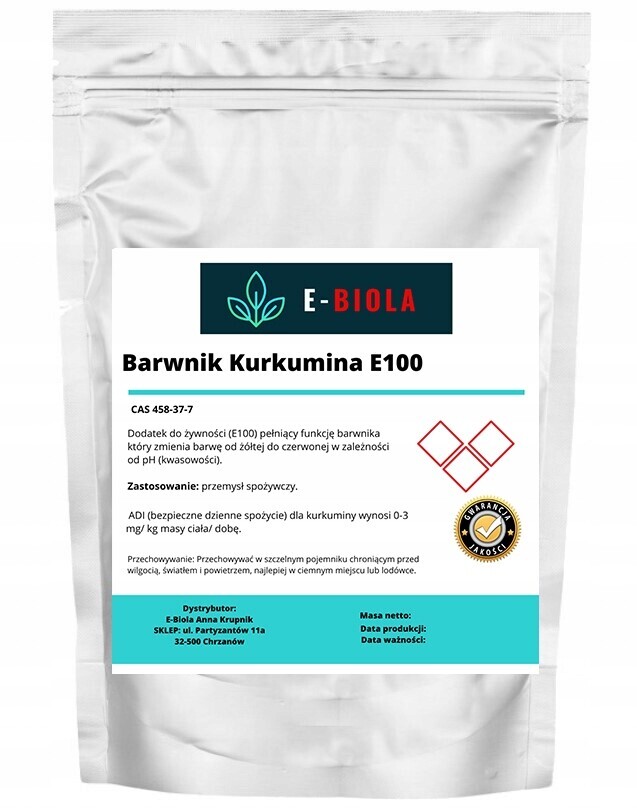 Barvivo Kurkumin E100 potravinářské, cukrářské, 1 kg