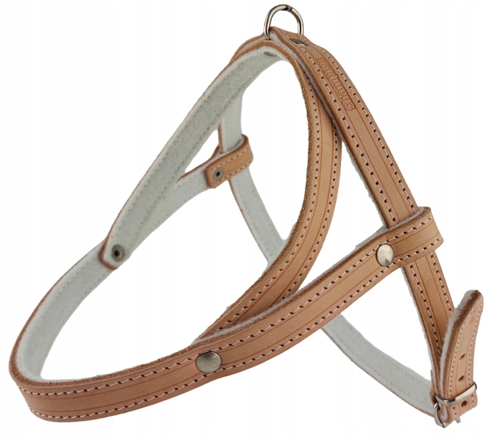 Kožený postroj pro psa podšitý filcem Lícová kůže 65 cm Champion Natural