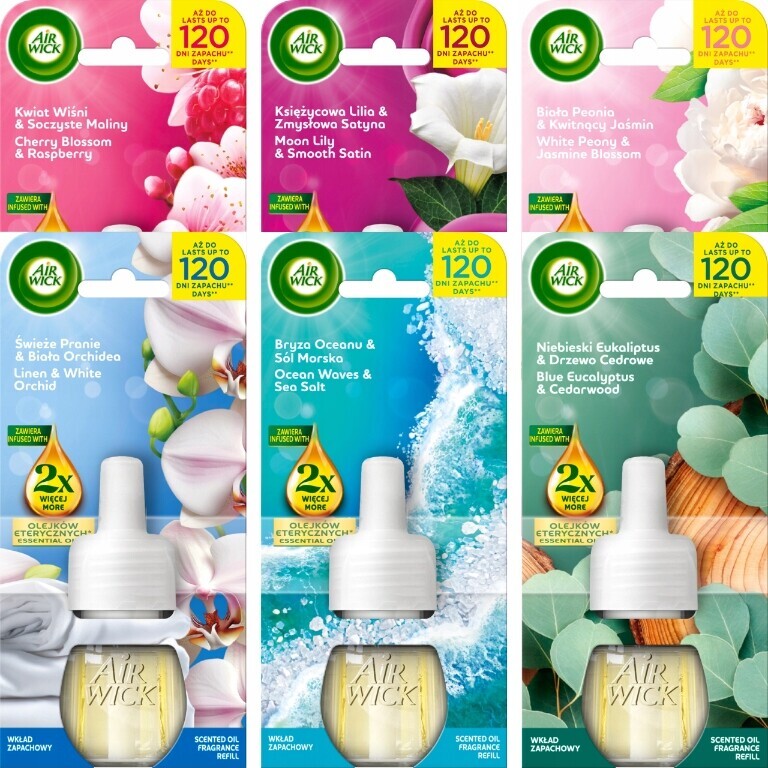 Air Wick Náhradní náplně do elektrického osvěžovače vzduchu 6 kusů MIX