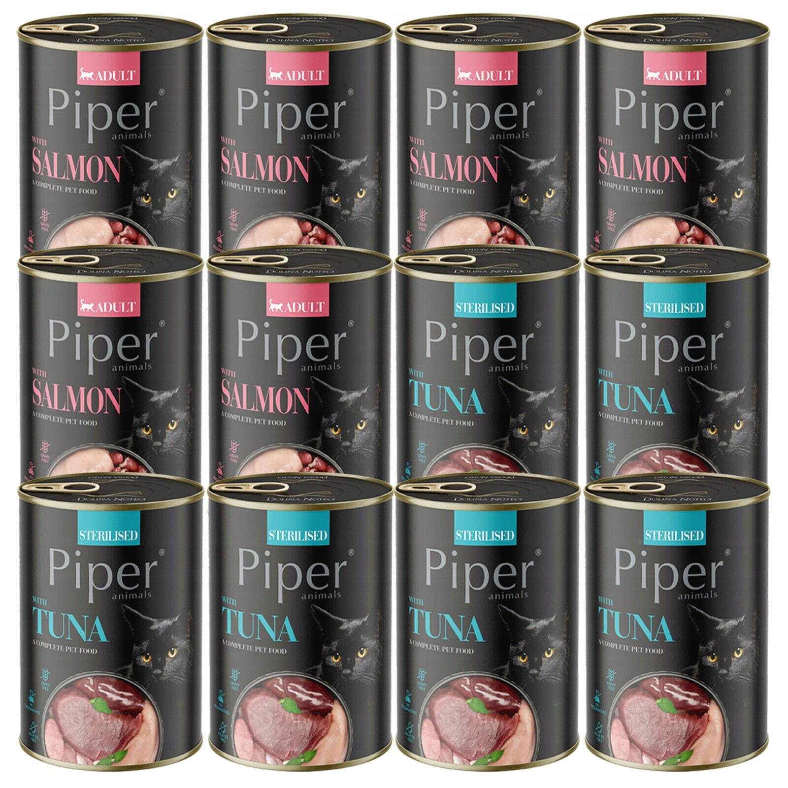 Dolina Noteci Piper mokré krmivo pro kočky mix chutí 12x 400g