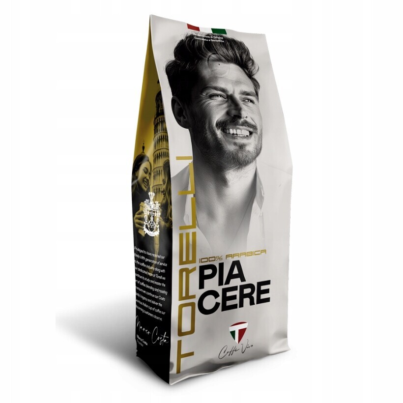 Káva zrnková 1 kg Torelli Piacere Italská lehce pražená 100% Arabica