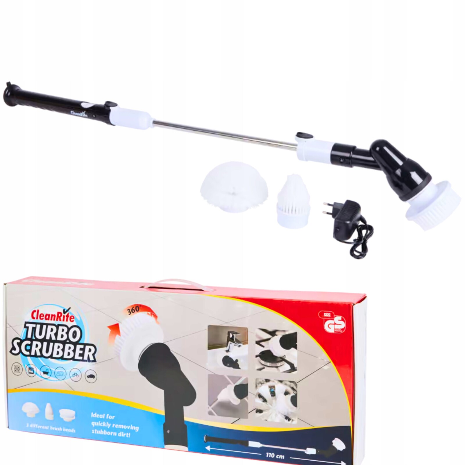 Elektrický Akumulátorový Čisticí Kartáč Se 3 Vyměnitelnými Hlavicemi