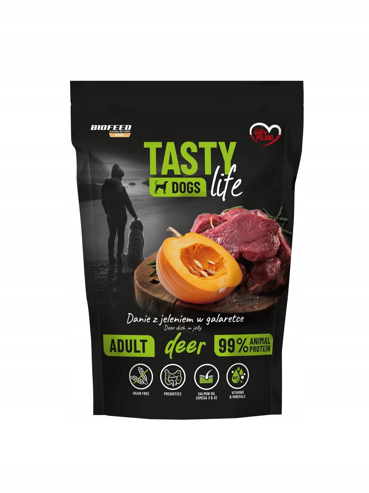 Set Vlhké krmivo Tasty Dogs Life Jelen 90% sáček 10 x 500 g