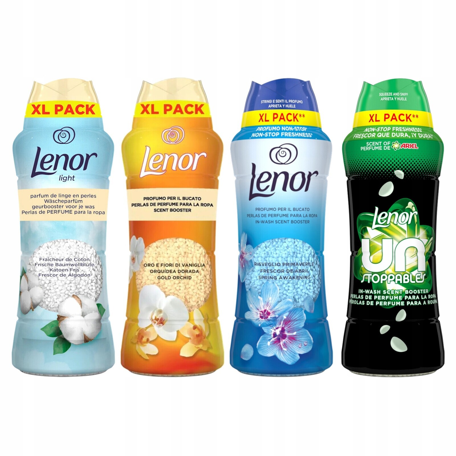 Vonné perličky Lenor Unstoppable Spring Orchid Cotton Mix praní 4 x 495 g