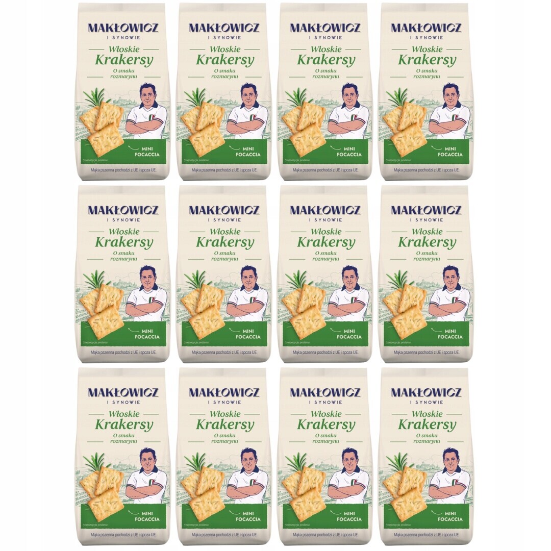 Krekry s příchutí rozmarýnu Makłowicz a Synowie 100 g x 12 kusů