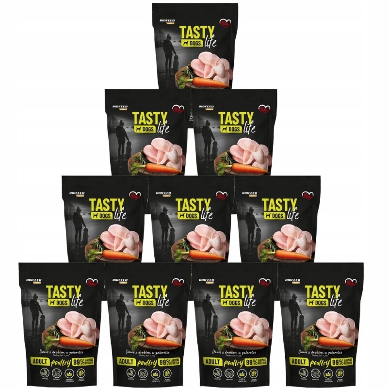 Tasty Dogs Life Jídlo s drůbežím v želé 10x500 g