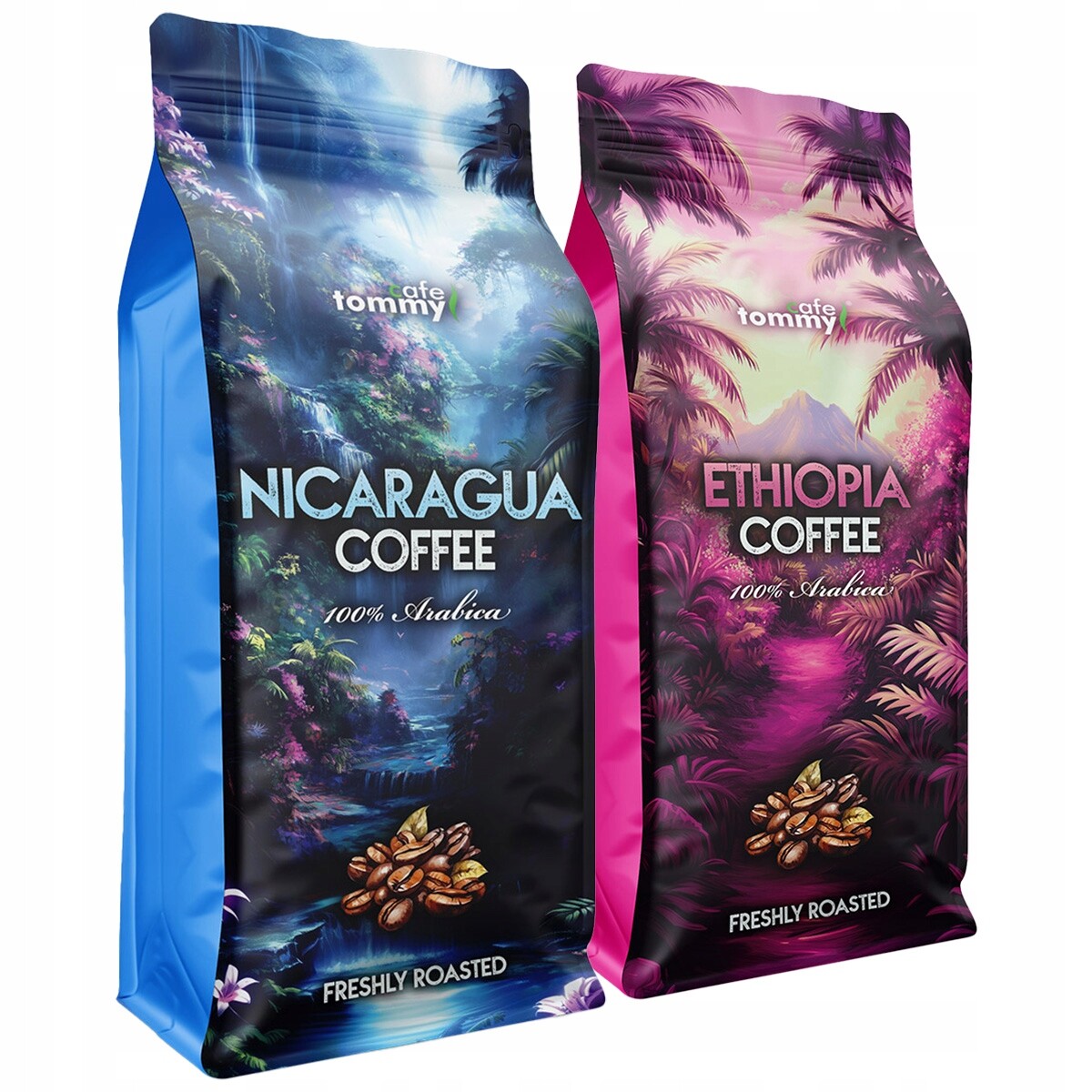 Káva zrnková Nikaragua a Etiopie 2x1 kg 100% Arabica Čerstvě pražená