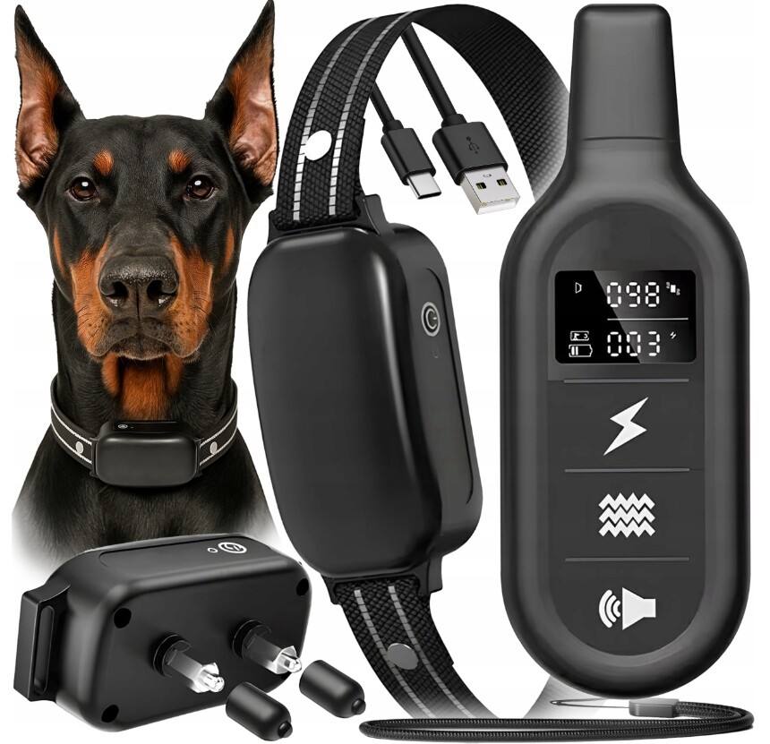 Elektrický výcvikový obojek pro psa voděodolný 800M s dálkovým ovládáním a velkou baterií