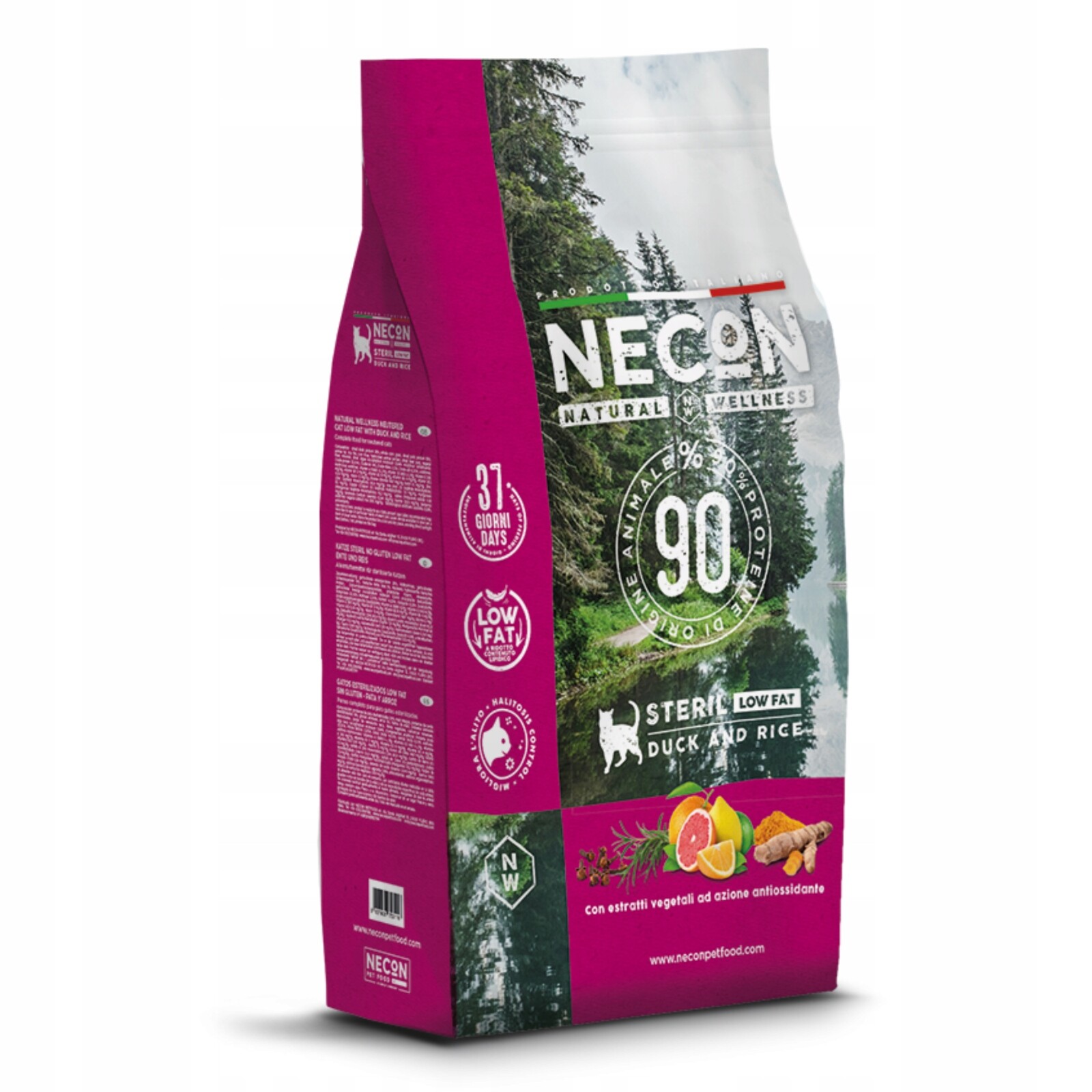 Suché krmivo pro kočky kachna s rýží 1,5 kg po sterilizaci, zdravé zuby