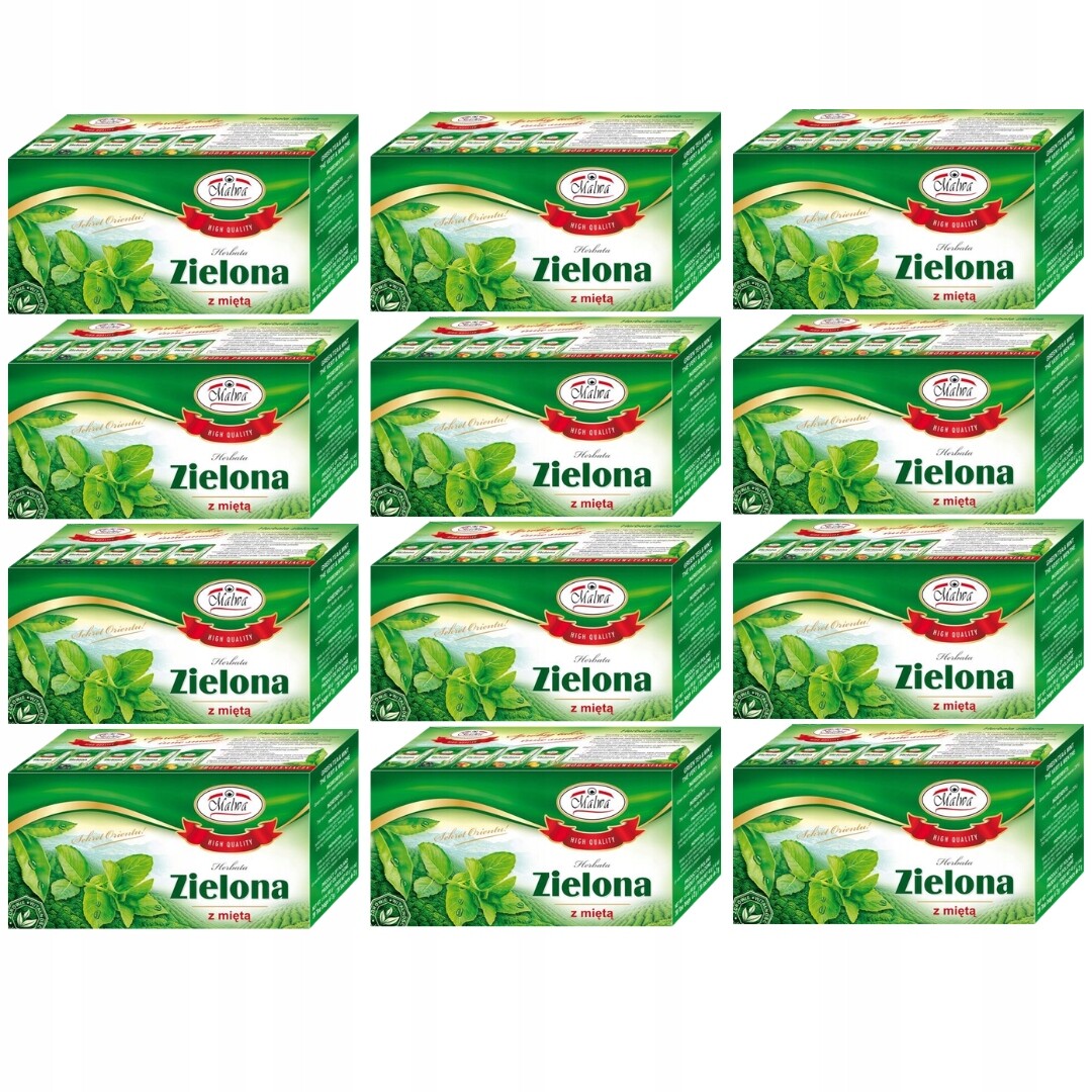 Zelený Čaj Malwa s mátou 40 g (20 x 2 g) x 12 kusů