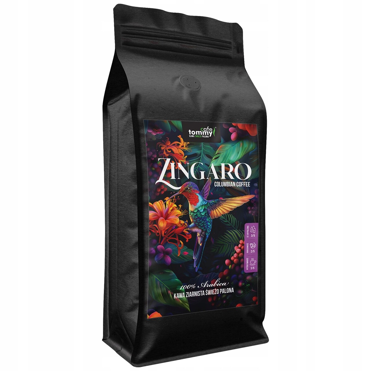 Káva zrnková Kolumbia Zingaro 1 kg zrnková 100% Arabica Čerstvě pražená