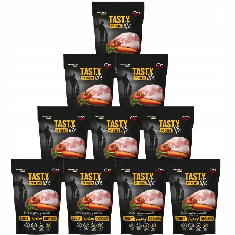 Tasty Dogs Life Jídlo s krůtím masem v želé 10x500 g