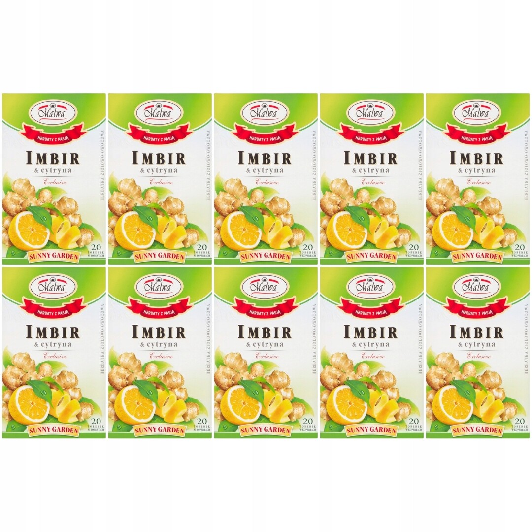 Malwa Exclusive bylinný čaj zázvor a citron 40 g x 10 ks