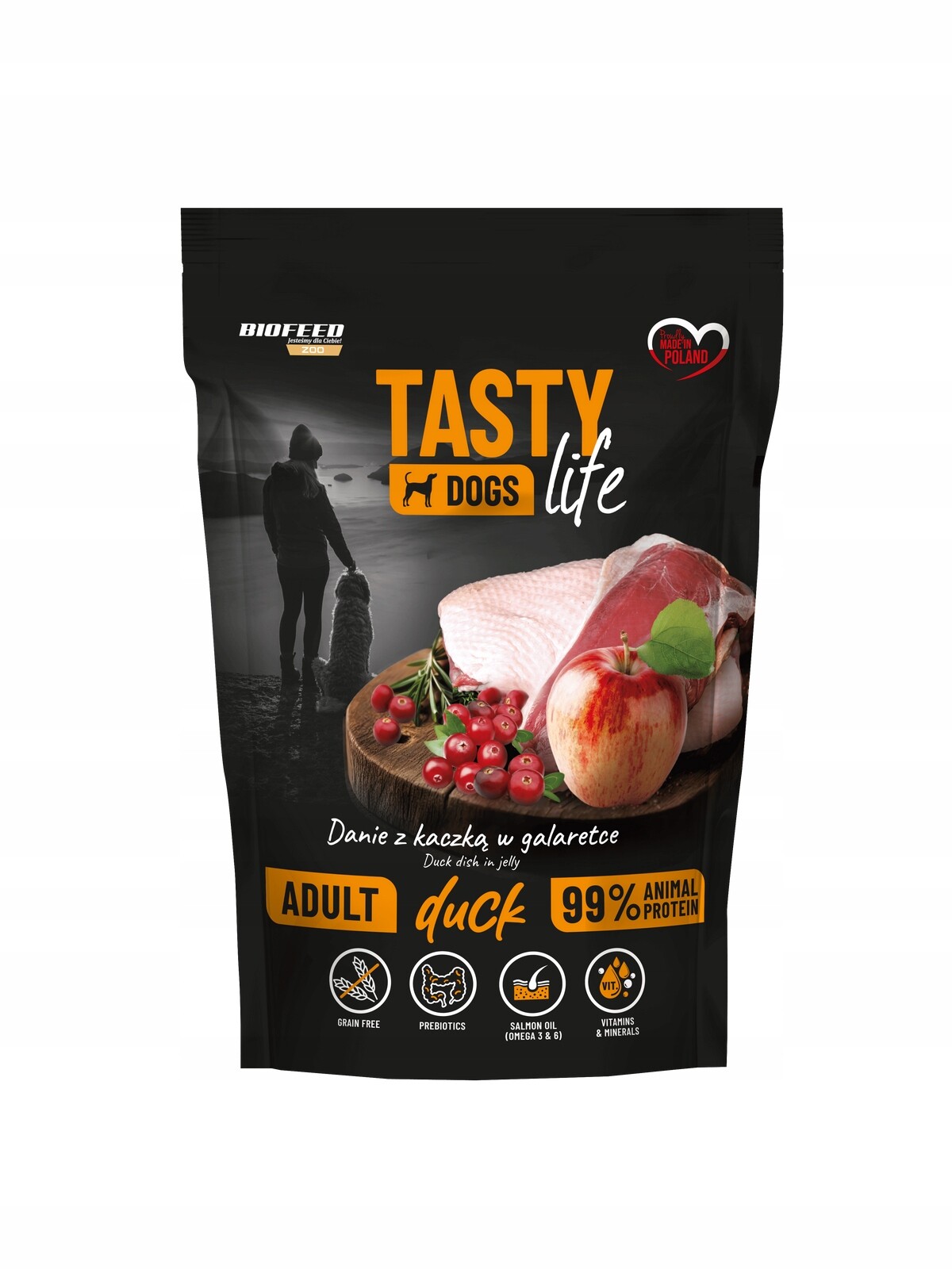 Set Vlhké krmivo Tasty Dogs Life Kachna 90% sáček 10 x 500 g