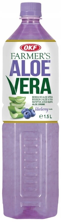 Okf Farmer's Aloe Vera s částicemi aloe Bluberry 1,5 l osvěžující 6 ks