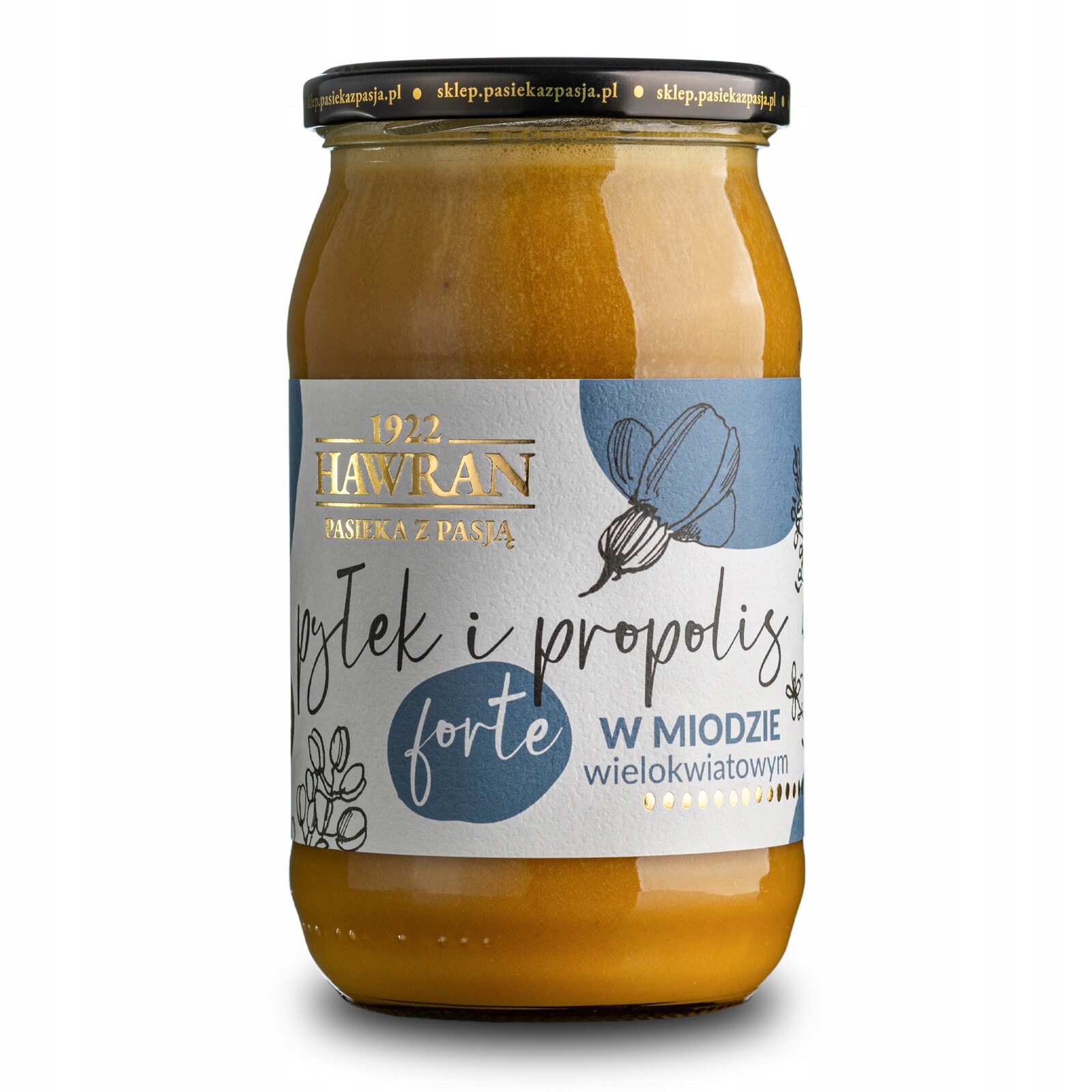 Med mnohokvětý s pylem a propolisem 1050 g Pasieka z Pasją Hawran