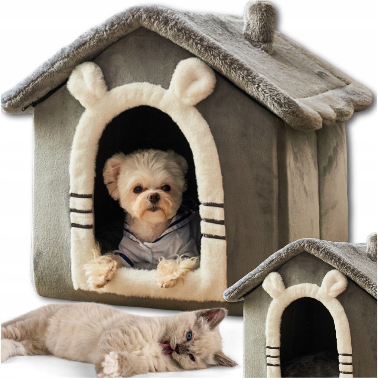 2 x Domček Pro Kočky Pelíšek Psa, Pelíšek, Kotec Pelíšek Polštář Plechovka