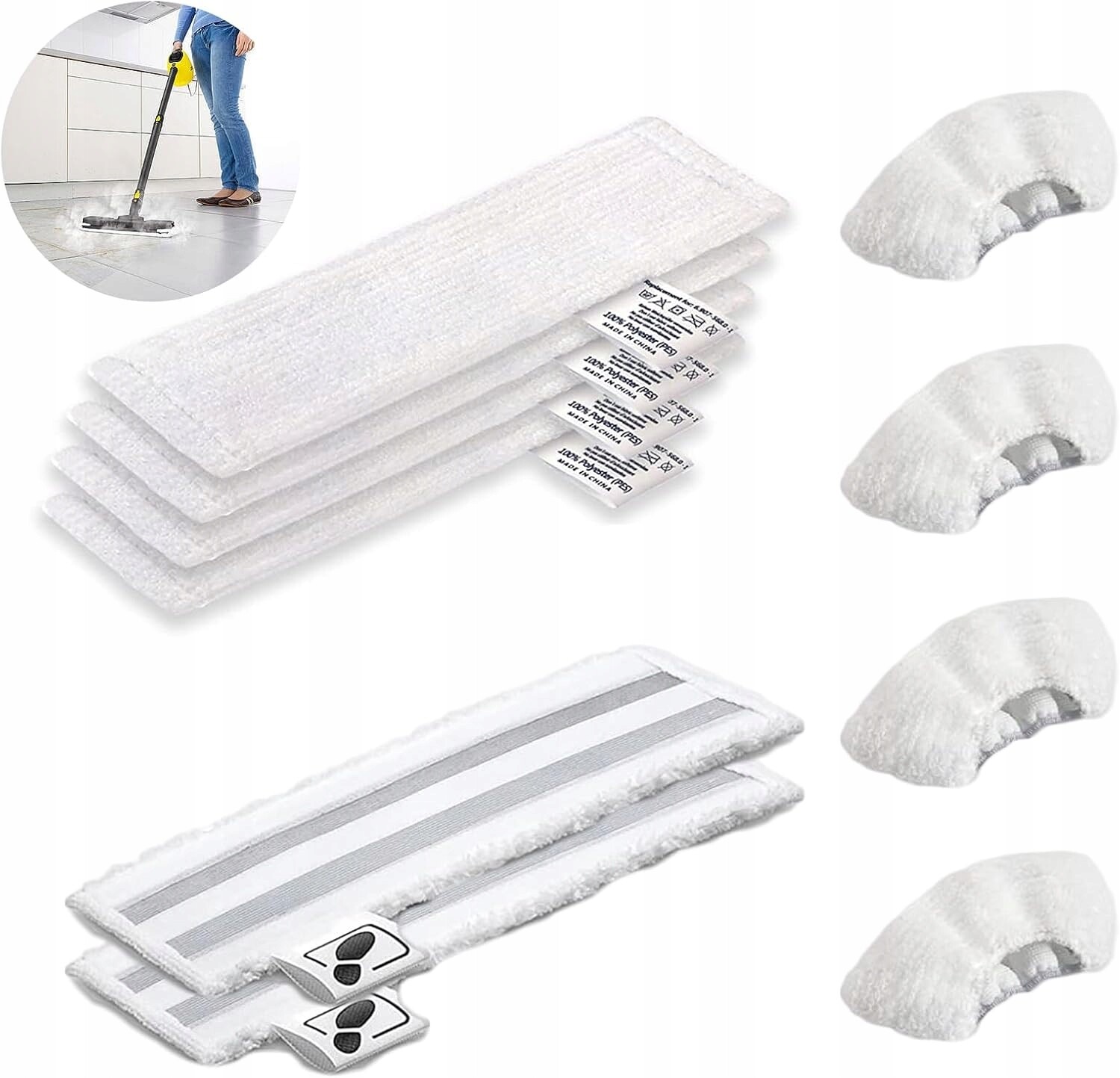 2 x Utěrky Z Mikrovlákna X10 Na Čištění Mopu 6 Utěrek 4 Poše