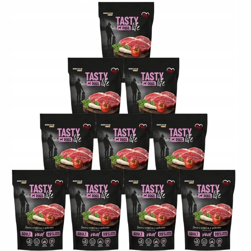 Tasty Dogs Life Jídlo s telecím masem v želé 10x500 g