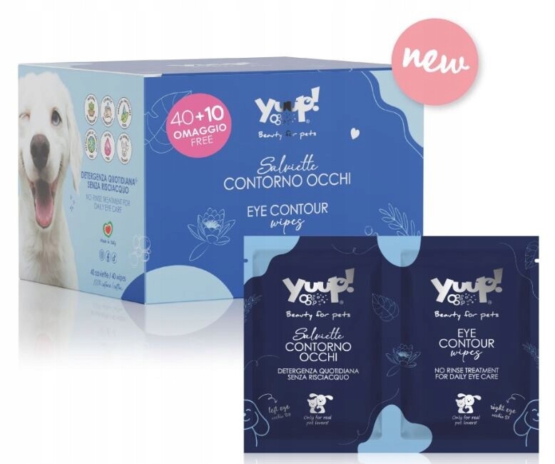 Yuup! Eye Contour Wipes ubrousky pro péči o okolí očí psů a koček