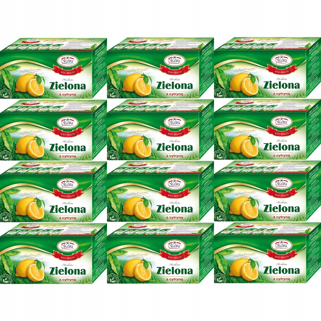 Zelený Čaj Malwa s citronem 40 g (20 x 2 g) x 12 kusů