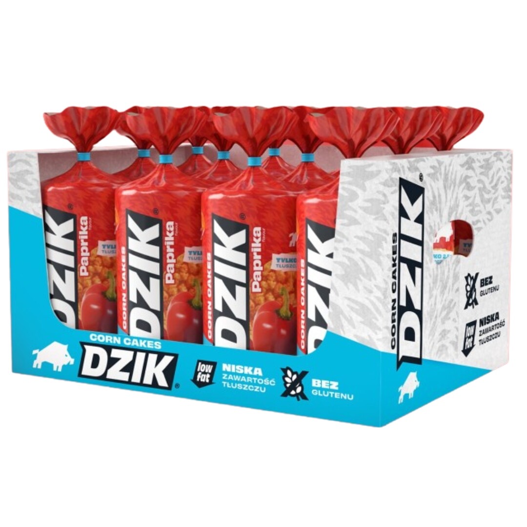 Wk Dzik Nízkotučné paprikové kukuřičné oplatky 120g x 12 kusů