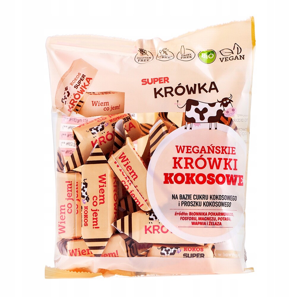 Kokosové bonbóny krówki Bonbóny bez mléka, Bio, 150 g, Sada: 10 ks