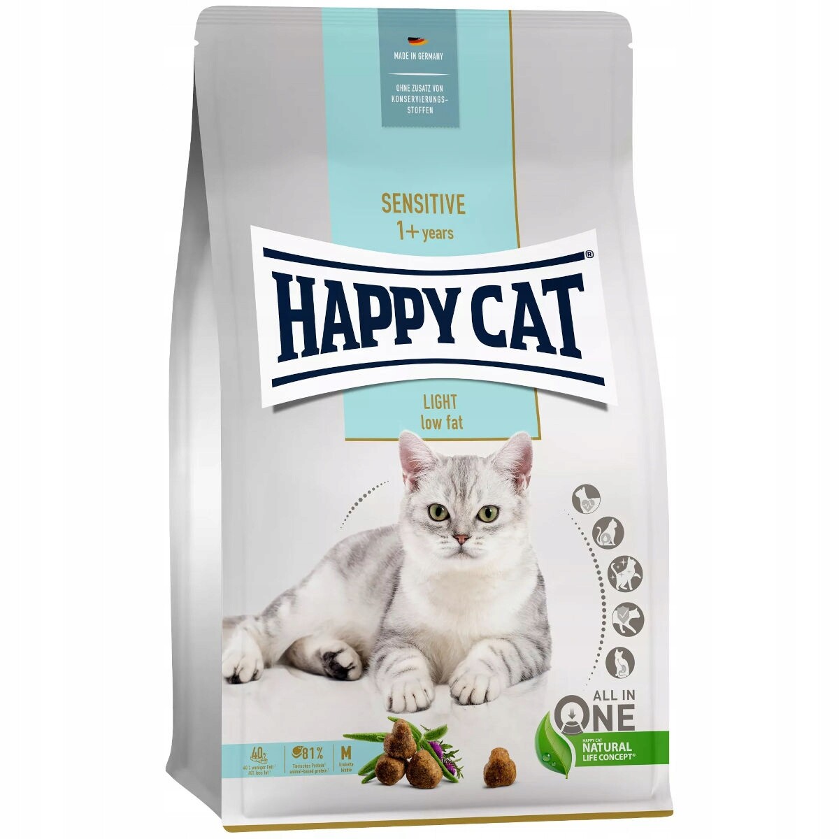 Happy Cat Sensitive Light suché krmivo pro dospělé kočky 4 kg