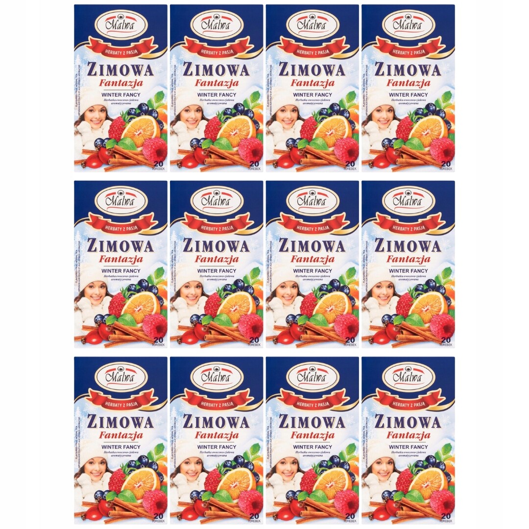 Malwa Ovocný bylinný čaj zimní fantazie 40 g (20 x 2 g) x 12 kusů