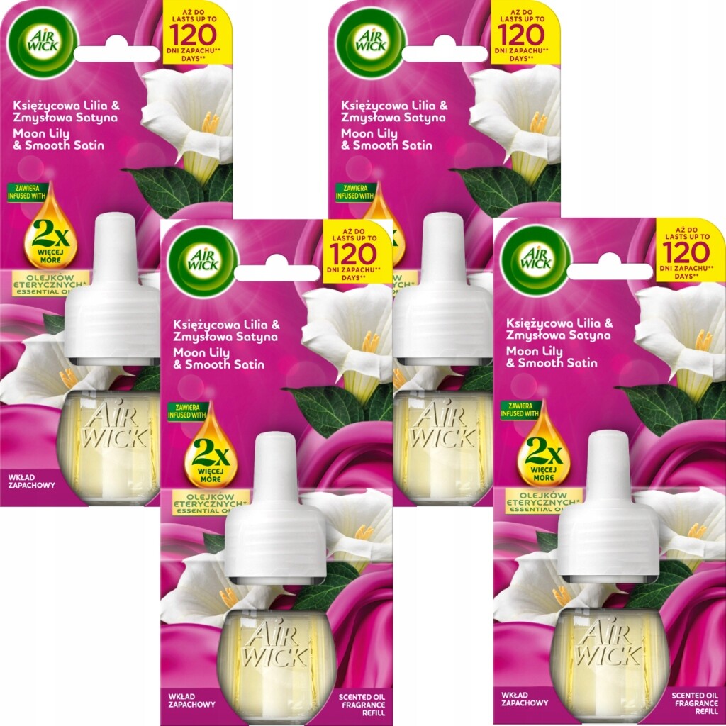 Air Wick Náhradní náplň Vůně Měsíční lilie Smyslná saténová 19 ml 4ks