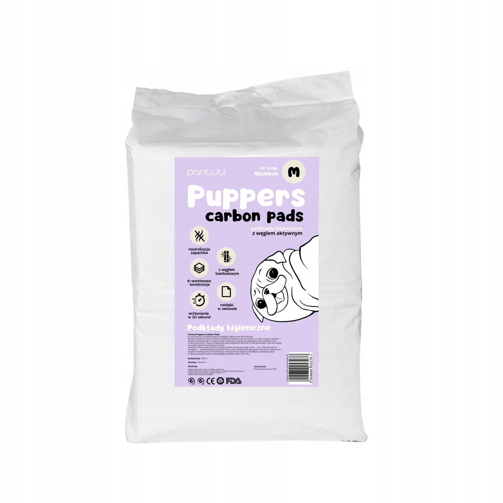 Hygienické podložky pro psa Puppers Carbon Pads M