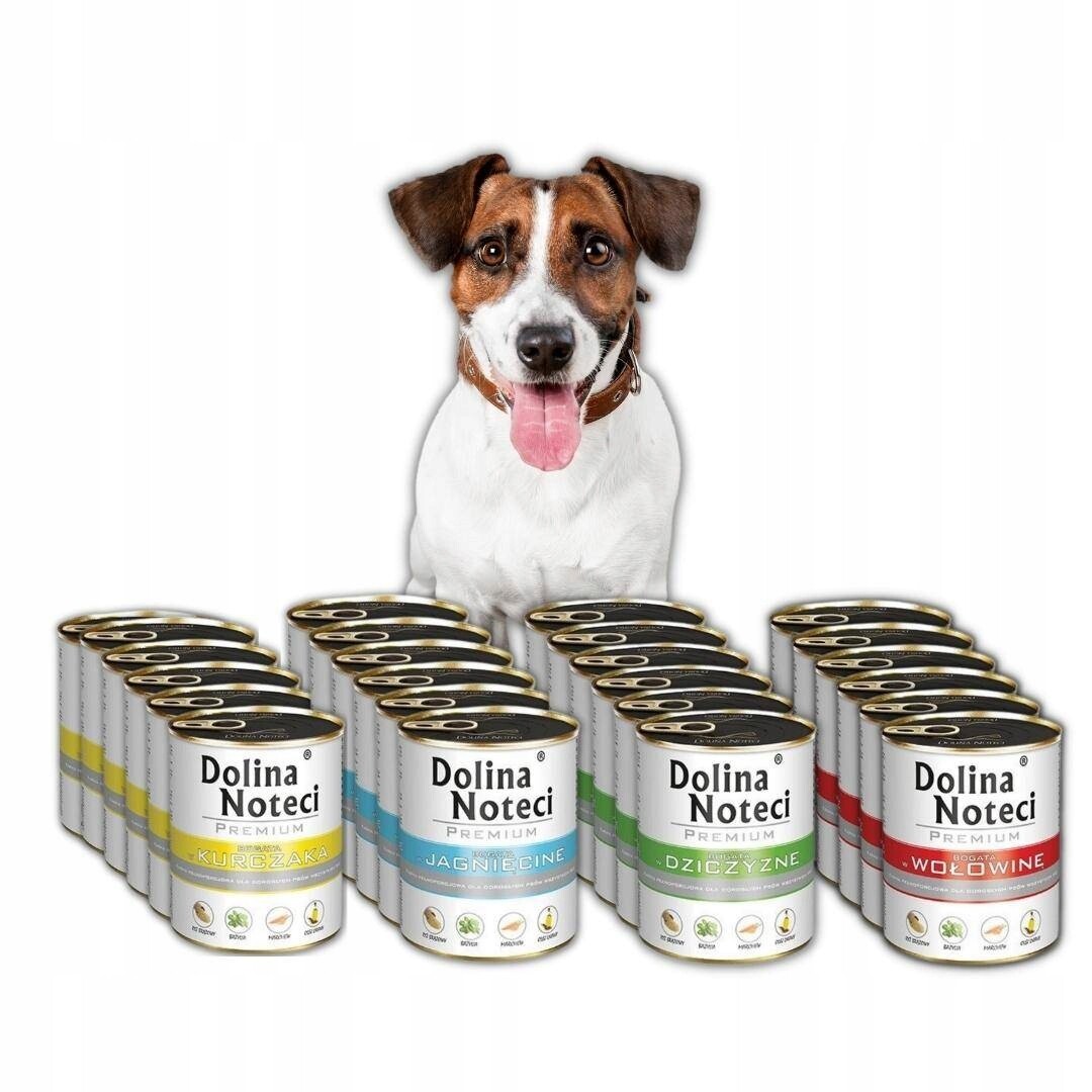 Dolina Noteci Premium Mix 4 příchutí 24x800G Vlhké Krmivo pro psy