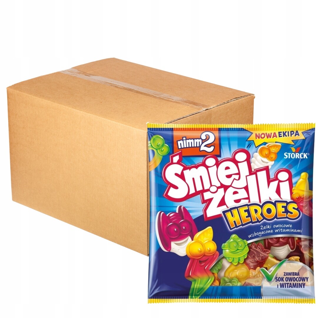 nimm2 Želé bonbóny Heroes s ovocnými Želé Bonbony obohacené vitamíny 90 g x 24 kusů