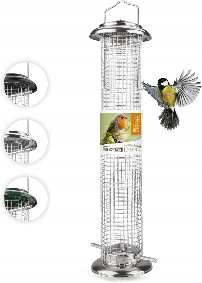 2 x Dávkovač Dávkovač Krmenící Stanice, Závěsný Sloupek 38 Cm Pro Ptáky