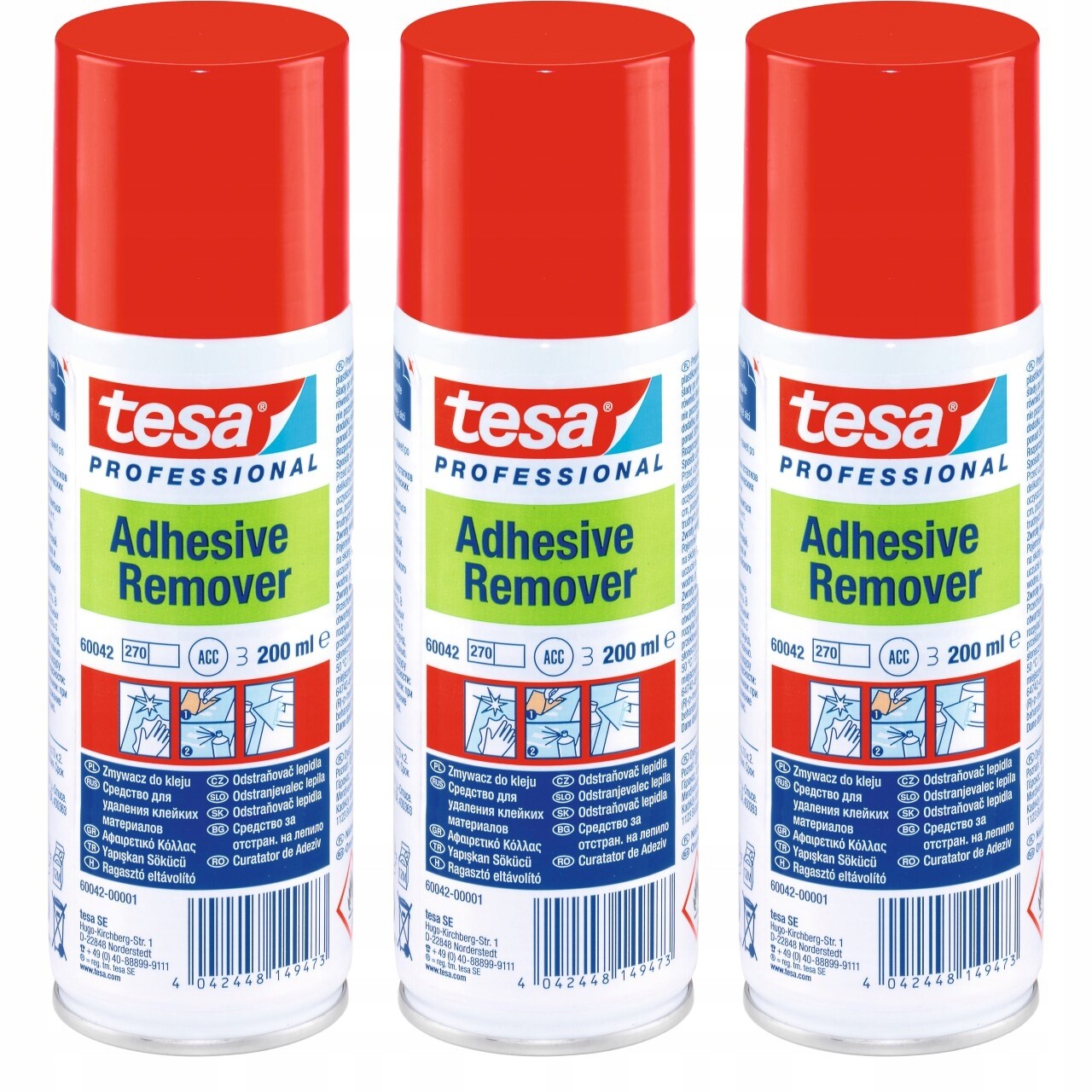 3 x Tesa Adhesive Remover Odstraňovač lepidla ve spreji ve spreji