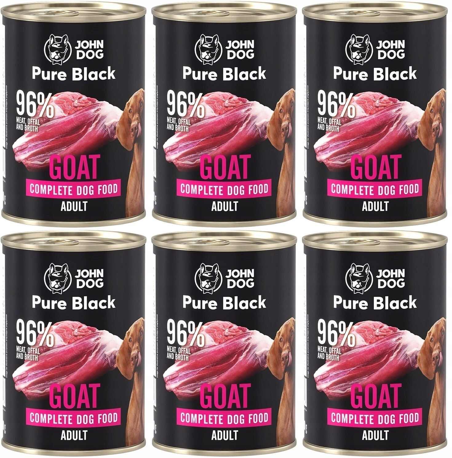John Dog Pure Black Adult Goat 12 x 400 g