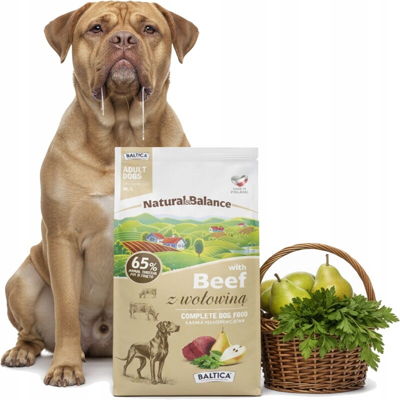 Baltica Natural & Balance Hovězí Beef M/L Střední A Velká Plemena 9kg