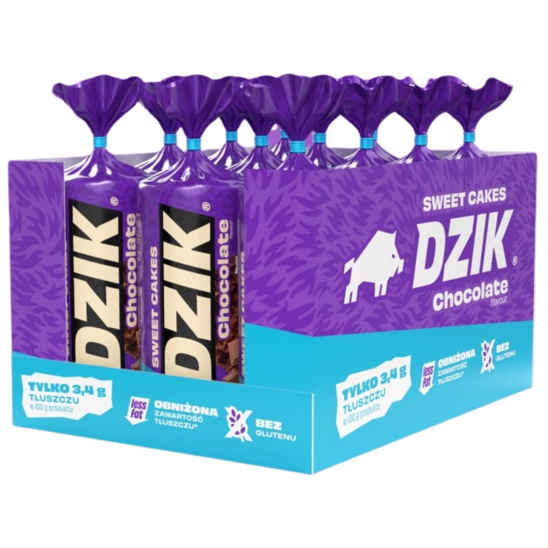 Wk Dzik Kukuřičné oplatky s čokoládovou příchutí, nízkotučné, 120 g x 12 ks